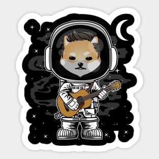 Astronaut Guitar Dogelon Mars ELON Coin To The Moon Crypto Token Cryptocurrency Blockchain Wallet Birthday Gift For Men Women Kids Sticker